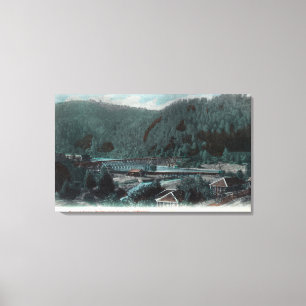 Luftaufnahme der Parrott Ferry BridgeSonora, CA Leinwanddruck