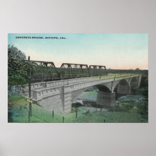 Luftaufnahme der Putah Creek BridgeWinters, CA Poster