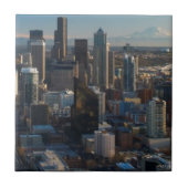 Luftaufnahme der Seattle-Stadt-Skyline Fliese (Vorderseite)