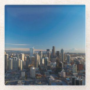 Luftaufnahme der Seattle-Stadt-Skyline Glasuntersetzer