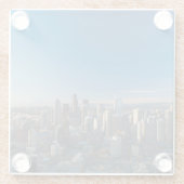 Luftaufnahme der Seattle-Stadt-Skyline Glasuntersetzer (Rückseite)