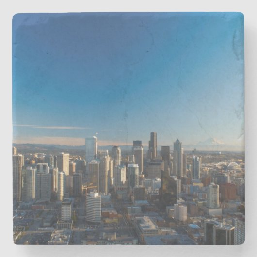 Luftaufnahme der Seattle-Stadt-Skyline Steinuntersetzer (Vorderseite)