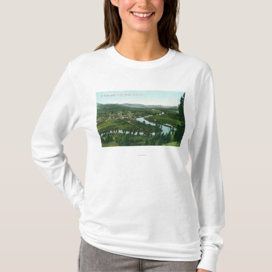 Luftaufnahme der Stadt auf dem Fluss St. Joe T-Shirt (Vorderseite)