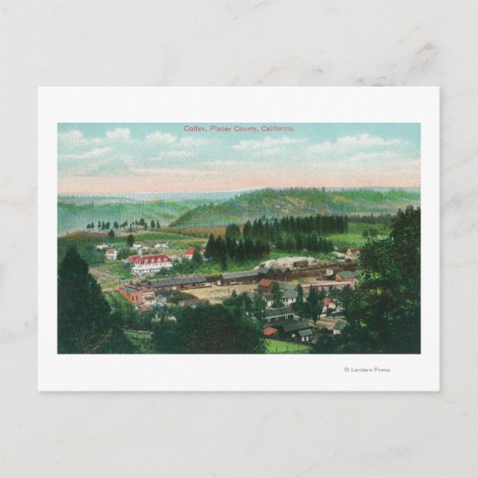 Luftaufnahme der Stadt Colfax, CA Postkarte (Vorderseite)