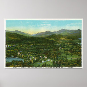 Luftaufnahme der Stadt mit Hurrican Berg Poster