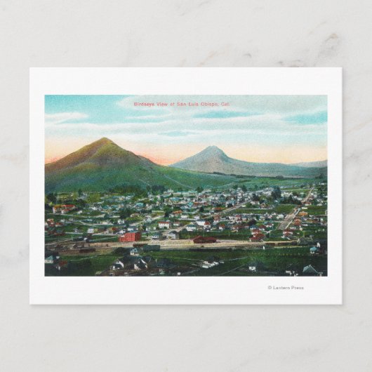 Luftaufnahme der Stadt San Luis Obispo, CA Postkarte (Vorderseite)