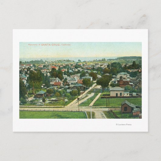 Luftaufnahme der Stadt Santa Cruz, CA Postkarte (Vorderseite)