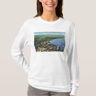 Luftaufnahme der Stadt, Segelboote auf dem See T-Shirt