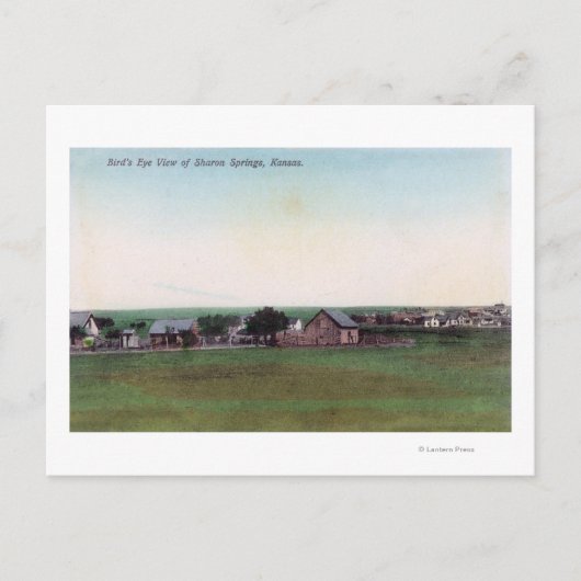 Luftaufnahme der Stadt Sharon Springs, KS Postkarte (Vorderseite)