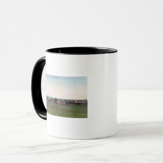 Luftaufnahme der Stadt Sharon Springs, KS Tasse (Vorderseite Links)