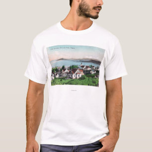 Luftaufnahme der Stadt und des Sees Ewauna T-Shirt