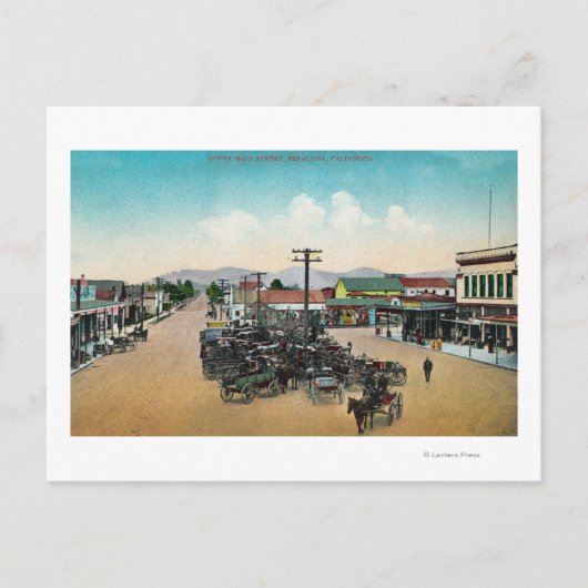 Luftaufnahme der Unteren HauptstraßePetaluma, CA Postkarte (Vorderseite)