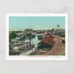 Luftaufnahme der WasserfrontStockton, CA Postkarte