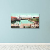 Luftaufnahme der WharfPetaluma, CA Leinwanddruck (Insitu (Holzboden))