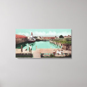 Luftaufnahme der WharfPetaluma, CA Leinwanddruck