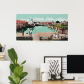 Luftaufnahme der WharfPetaluma, CA Poster (Heimbüro)