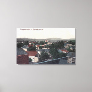 Luftaufnahme des CitySanta Rosa, CA Leinwanddruck