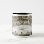 Luftaufnahme des Colosseum in Rom von 'Ansichten O Zweifarbige Tasse (Mittel)