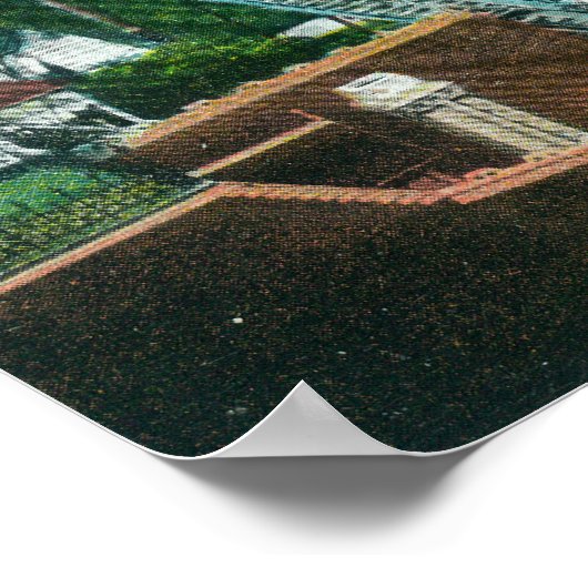 Luftaufnahme des Engelsfliegertrolley Poster (Ecke)