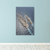 Luftaufnahme des Flugzeugträgers USS Ronald Reag Leinwanddruck (Insitu (Holzboden))