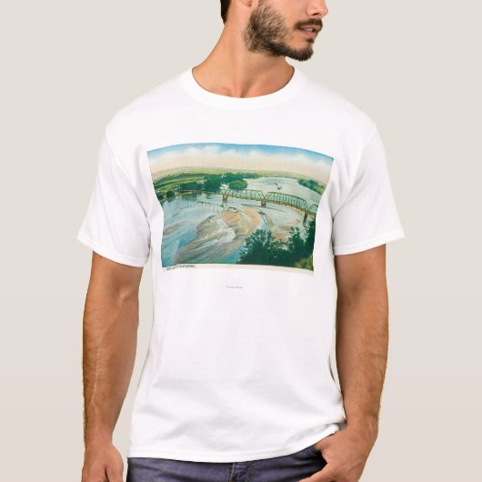 Luftaufnahme des Flusses und der Brücke T-Shirt (Vorderseite)