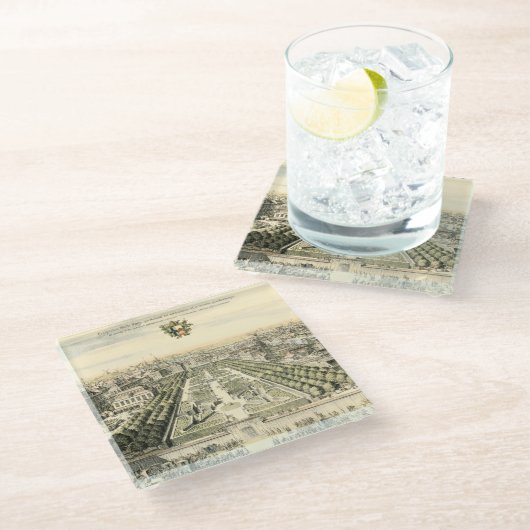 Luftaufnahme des Formal Garden von Eric Dahlbergh Glasuntersetzer (Schrägansicht)