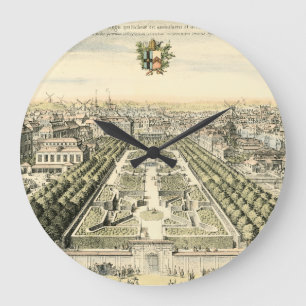 Luftaufnahme des Formal Garden von Eric Dahlbergh Große Wanduhr