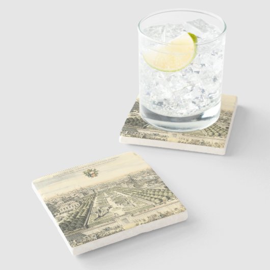 Luftaufnahme des Formal Garden von Eric Dahlbergh Steinuntersetzer (Seitenansicht)