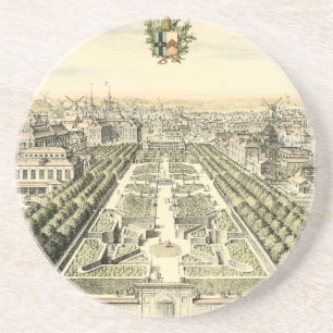 Luftaufnahme des formalen Gartens durch Eric Sandstein Untersetzer