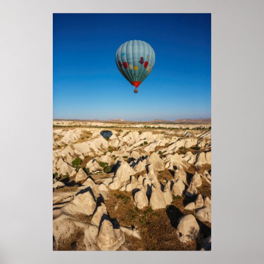 Luftaufnahme des Heißluftballons, Kappadokien Poster (Vorne)