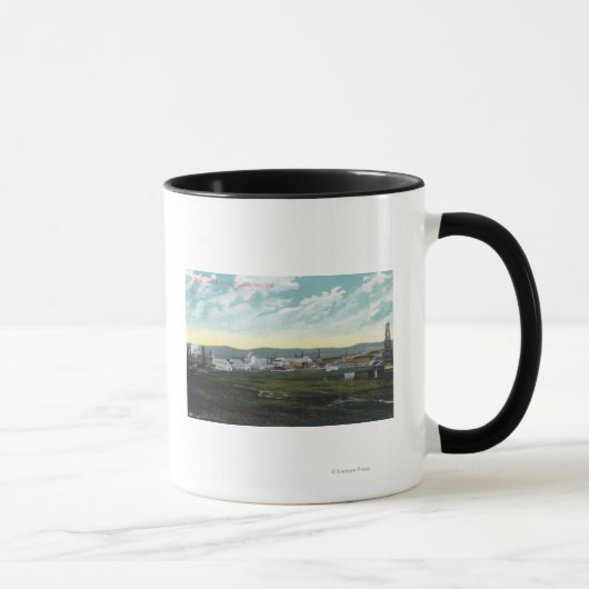 Luftaufnahme des Lager 27 Oil FieldsCoalinga, CA Tasse (Rechts)