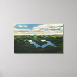 Luftaufnahme des Lake Placid Leinwanddruck