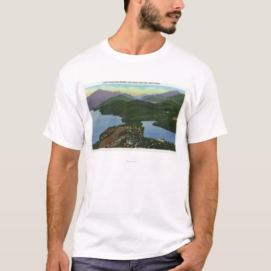 Luftaufnahme des Lake Placid u. des Mirror Sees T-Shirt (Vorderseite)