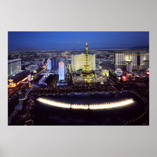 Luftaufnahme des Las Vegas Strip in der Nacht Poster (Vorne)