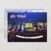 Luftaufnahme des Las Vegas Strip in der Nacht Postkarte (Vorne/Hinten)