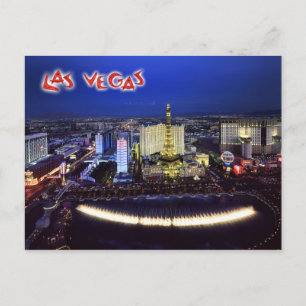 Luftaufnahme des Las Vegas Strip in der Nacht Postkarte