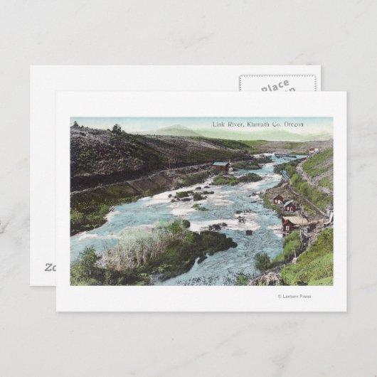 Luftaufnahme des Link RiverKlamath-Landkreises, OR Postkarte (Vorne/Hinten)