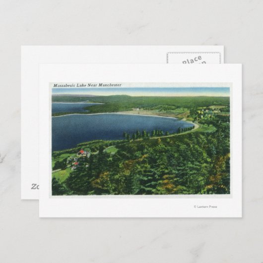 Luftaufnahme des Massabesic Lake in der Nähe von C Postkarte (Vorne/Hinten)