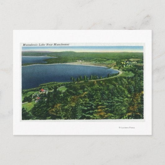 Luftaufnahme des Massabesic Lake in der Nähe von C Postkarte (Vorderseite)