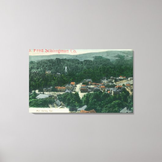 Luftaufnahme des Mill ValleyMill Valley, CA Leinwanddruck (Vorderseite)