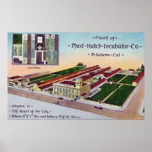 Luftaufnahme des Must-Hatch-Inkubators Co Bldg Poster (Vorne)