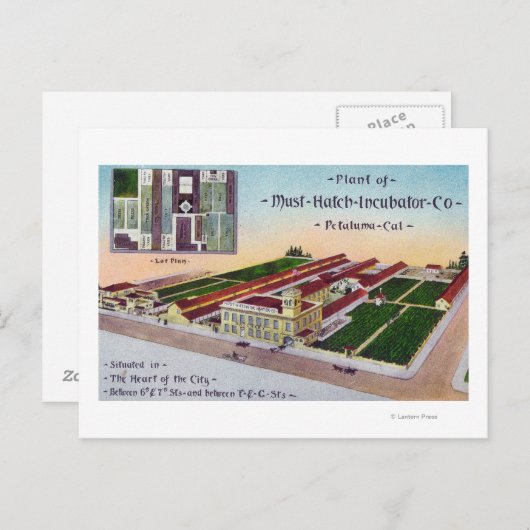 Luftaufnahme des Must-Hatch-Inkubators Co Bldg Postkarte (Vorne/Hinten)