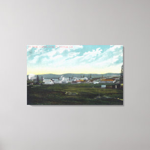 Luftaufnahme des Öls FieldsCoalinga, CA des Leinwanddruck