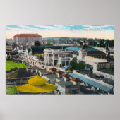 Luftaufnahme des PikeLong Beach, CA Poster (Vorne)