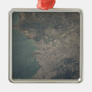 Luftaufnahme des Port-au-Princebereichs von Haiti Ornament Aus Metall