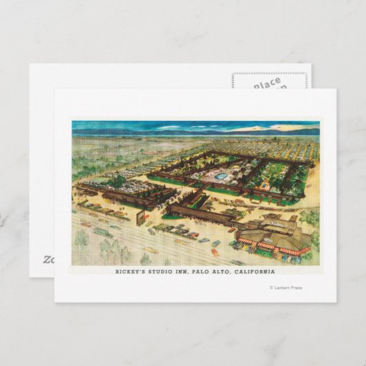 Luftaufnahme des Rickys Studio Inn Postkarte (Vorne/Hinten)
