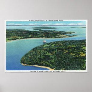 Luftaufnahme des Somes Sound Entrance Poster
