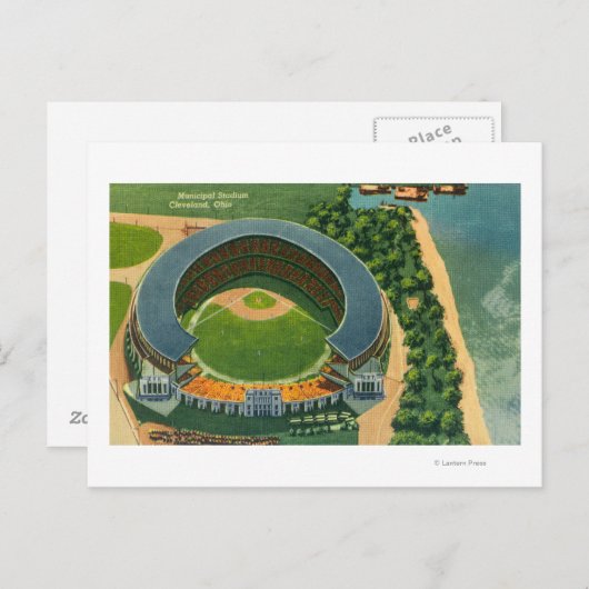 Luftaufnahme des städtischen Stadions Cleveland, O Postkarte (Vorne/Hinten)