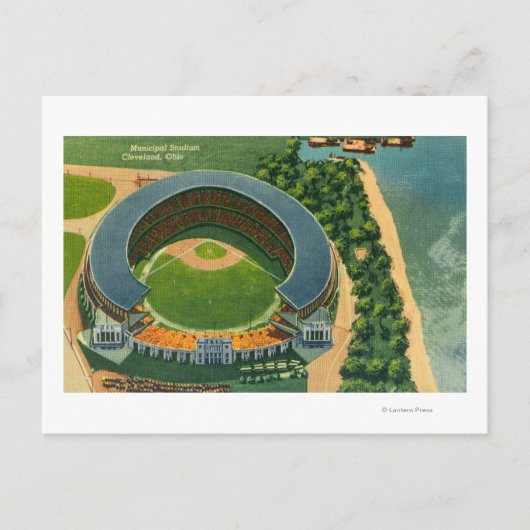 Luftaufnahme des städtischen Stadions Cleveland, O Postkarte (Vorderseite)