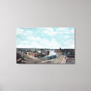 Luftaufnahme des TownSprague, WA Leinwanddruck